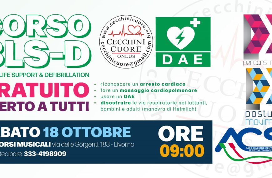 Corso gratuito e aperto a tutti – BLS-D DAE
